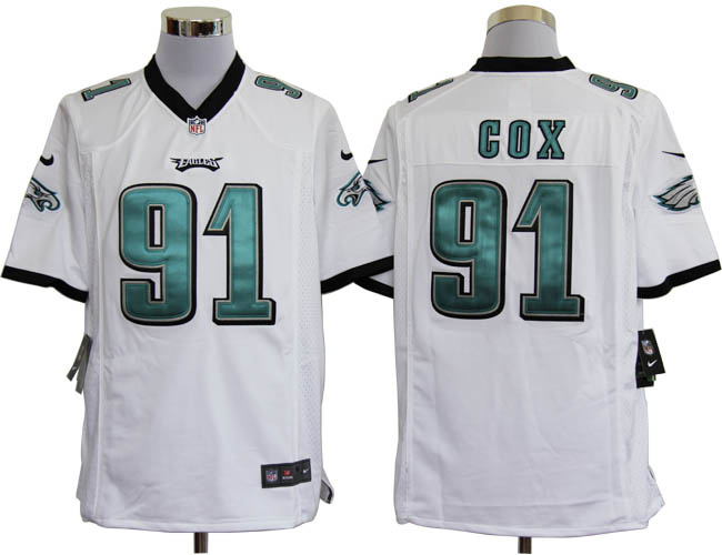2012 NEW NFL Philadelphia Eagles 91 Fletcher Cox White Jerseys (Game)