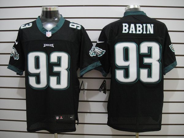 2012 NEW NFL Philadelphia Eagles 93 Jason Babin Black Jerseys (Elite)