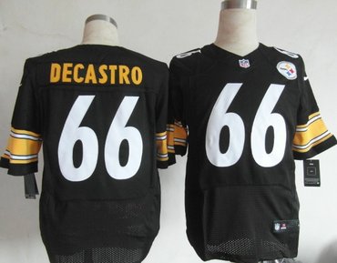 2012 NEW NFL Pittsburgh Steelers 66 David DeCastro Black Jerseys(Elite)