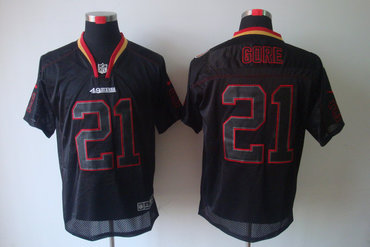 2012 NEW NFL San Francisco 49ers 21 Frank Gore Lights Out Black Elite Jerseys