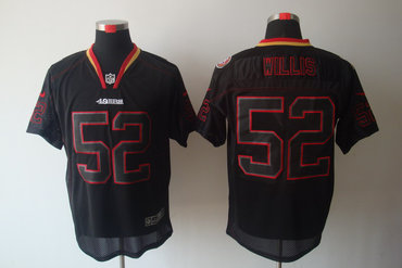 2012 NEW NFL San Francisco 49ers 52 Patrick Willis Lights Out Black Elite Jerseys