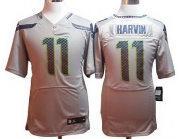 2012 NEW NFL Seattle Seahawks 11 Percy Harvin Grey Jerseys(Elite)