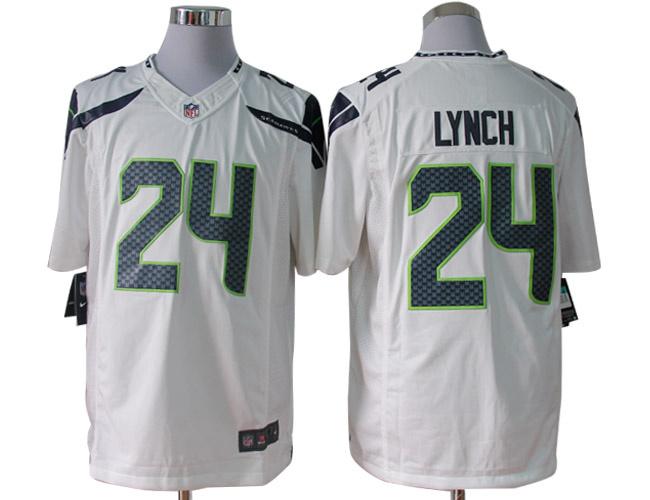 2012 NEW NFL Seattle Seahawks 24 Marshawn Lynch White Jerseys (Limited)