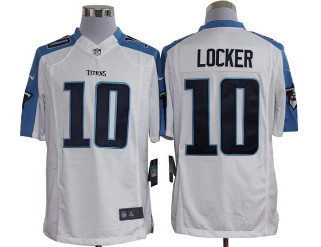 2012 NEW NFL Tennessee Titans 10 Jake Locker White Jerseys (Limited)