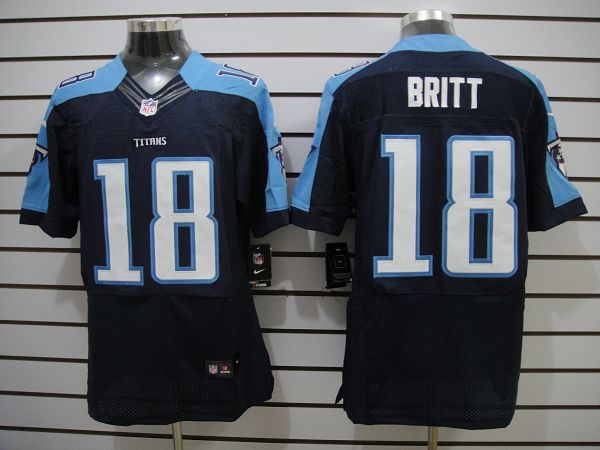 2012 NEW NFL Tennessee Titans 18 Britt Dark Blue Jerseys (Elite)