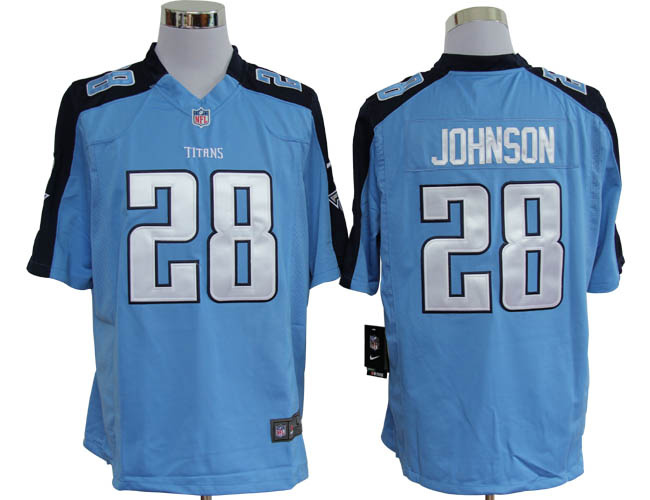 2012 NEW NFL Tennessee Titans 28 Chris Johnson Blue Jerseys (Game)