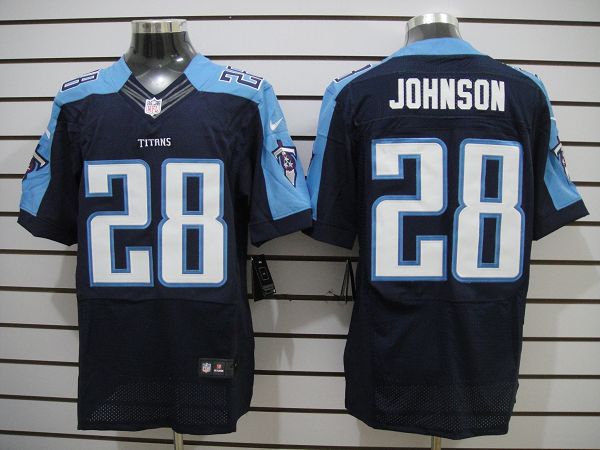 2012 NEW NFL Tennessee Titans 28 Chris Johnson Dark Blue Jerseys (Elite)
