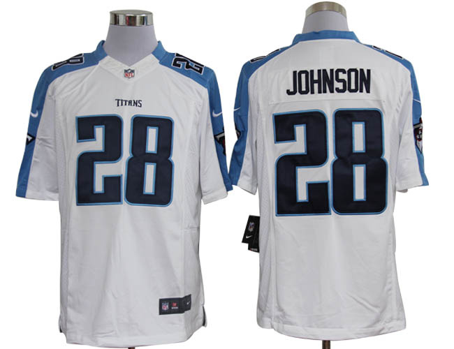 2012 NEW NFL Tennessee Titans 28 Chris Johnson White Jerseys (Limited)