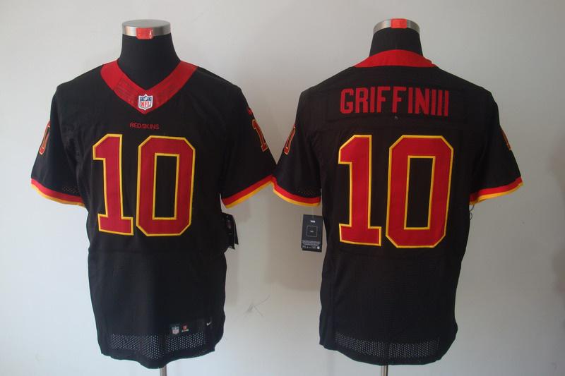 2012 NEW NFL Washington Redskins 10 Robert Griffin III Black Jerseys(Elite)