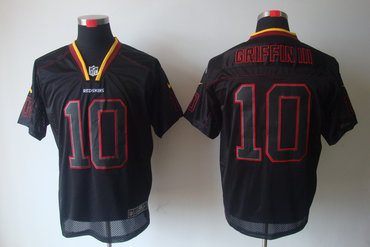 2012 NEW NFL Washington Redskins 10 Robert Griffin III Lights Out Black Elite Jerseys