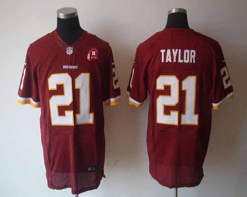 2012 NEW NFL Washington Redskins 21 Fred Taylor Red Jerseys W 80TH Patch (Elite)