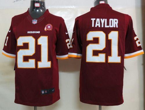 2012 NEW NFL Washington Redskins 21 Sean Taylor Red Jerseys W 80TH Patch(Limited)