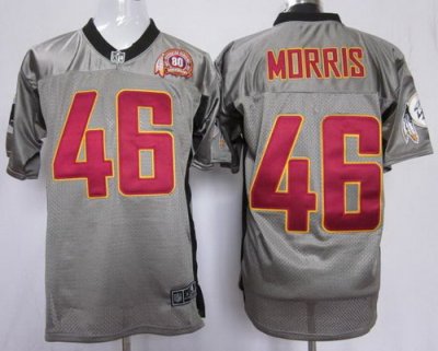 2012 NEW NFL Washington Redskins 46 Alfred Morris Grey Shadow Jerseys W 80TH Patch