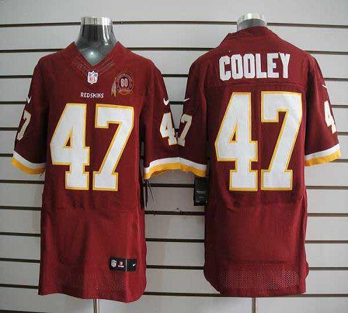 2012 NEW NFL Washington Redskins 47 Chris Cooley Red Jerseys W 80TH Patch(Elite)