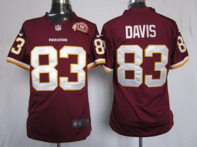2012 NEW NFL Washington Redskins 83 Fred Davis Red Jerseys W 80th Patch(Elite)