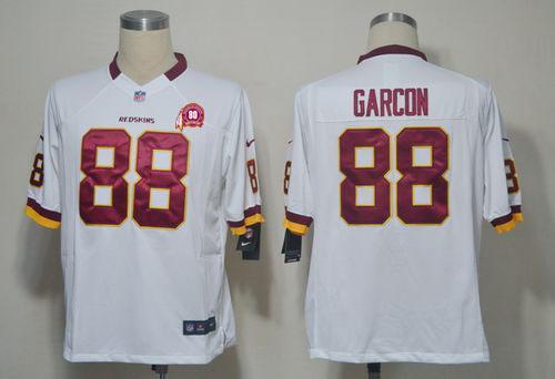 2012 NEW NFL Washington Redskins 88 Pierre Garcon White Jerseys W 80TH Patch (Game)