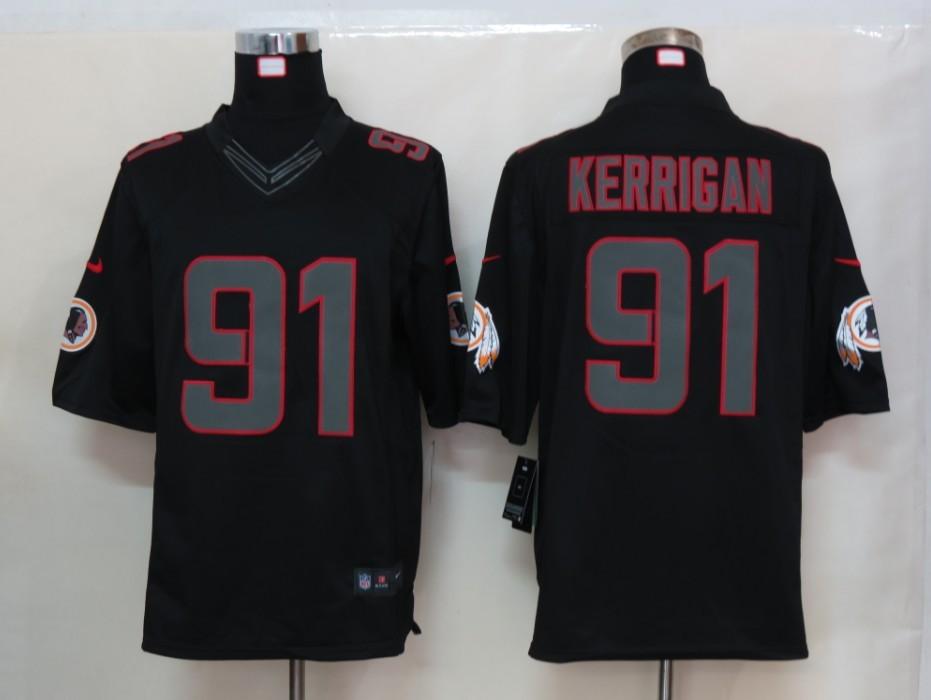 2012 NEW NFL Washington Redskins 91 Ryan Kerrigan Black Jerseys (Impact Limited)