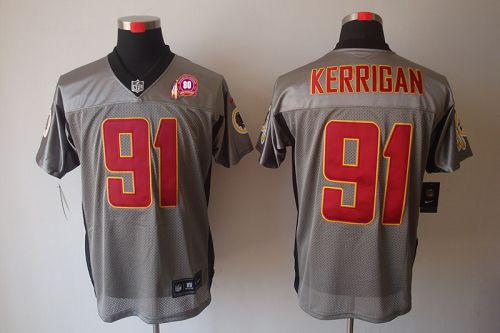 2012 NEW NFL Washington Redskins 91 Ryan Kerrigan Grey Shadow Jerseys W 80TH Patch