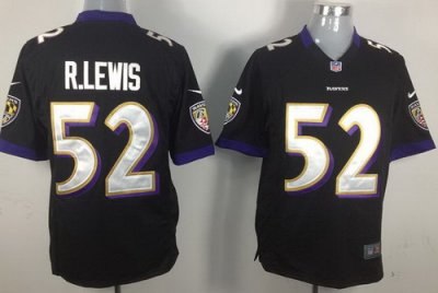 2012 NEW NFL Baltimore Ravens 52 Ray Lewis Black Jerseys (Game)
