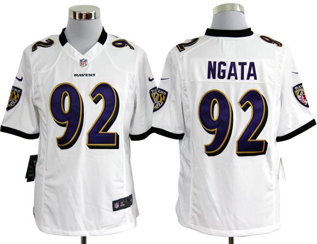 2012 NEW NFL Baltimore Ravens 92 Haloti Ngata White Jerseys (Game)