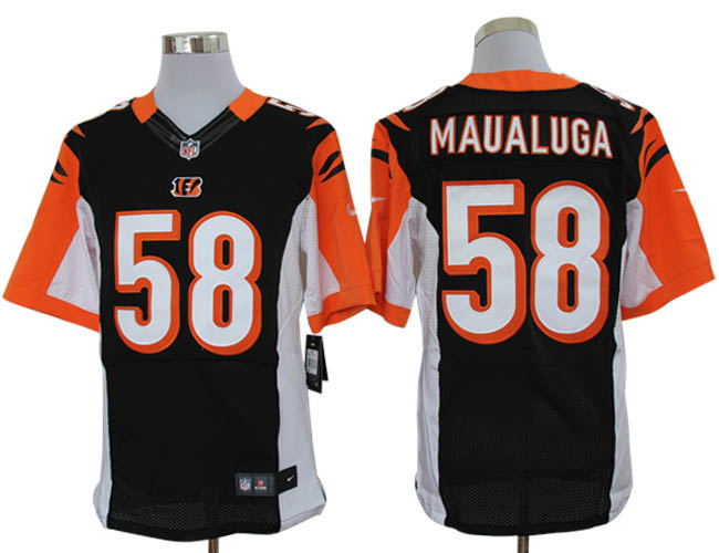 2012 NEW NFL Cincinnati Bengals 58 Rey Maualuga Black Jerseys (Elite)