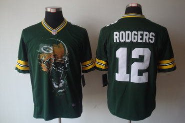 2012 NEW NFL Green Bay Packers 12 Aaron Rodgers Green Jerseys (Helmet Tri-Blend Limited)