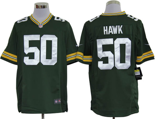 2012 NEW NFL Green Bay Packers 50 A.J. Hawk Green Jerseys (Game)