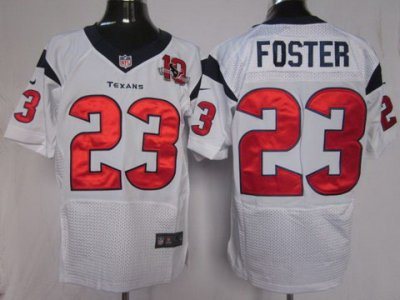 2012 NEW NFL Houston Texans 23 Arian Foster White Jerseys W 10th Patch (Elite)