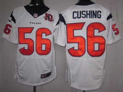 2012 NEW NFL Houston Texans 56 Brian Cushing White Jerseys W 10th Patch (Elite)