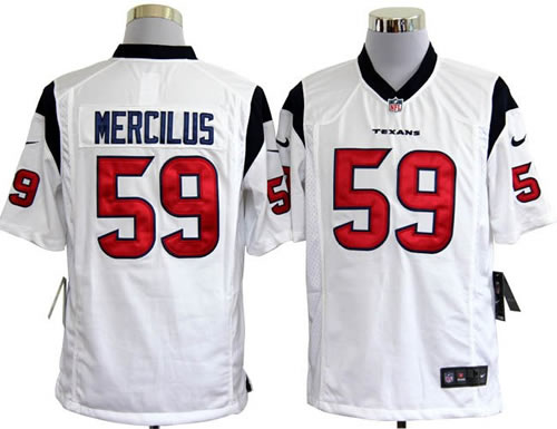 2012 NEW NFL Houston Texans 59 Whitney Mercilus White Jerseys (Game)