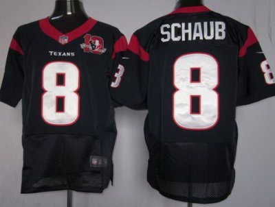 2012 NEW NFL Houston Texans 8 Matt Schaub Blue Jerseys W 10th Patch (Elite)