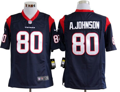 2012 NEW NFL Houston Texans 80 Andre Johnson Blue Jerseys (Game)