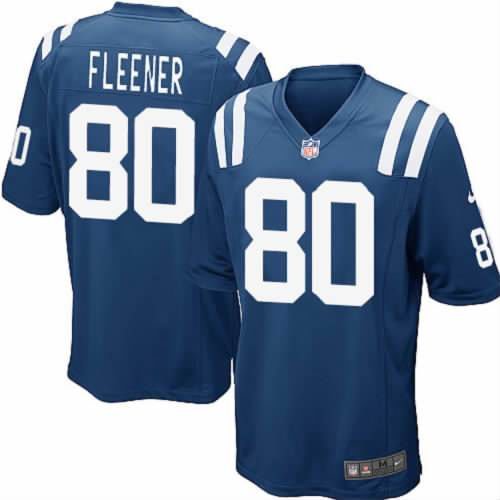 2012 NEW NFL Indianapolis Colts 80 Coby Fleener Blue Jerseys (Game)
