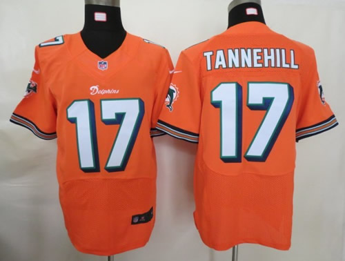 2012 NEW NFL Miami Dolphins 17 Ryan Tannehill Orange Jerseys (Elite)