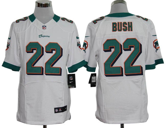 2012 NEW NFL Miami Dolphins 22 Reggie Bush White Jerseys (Elite)