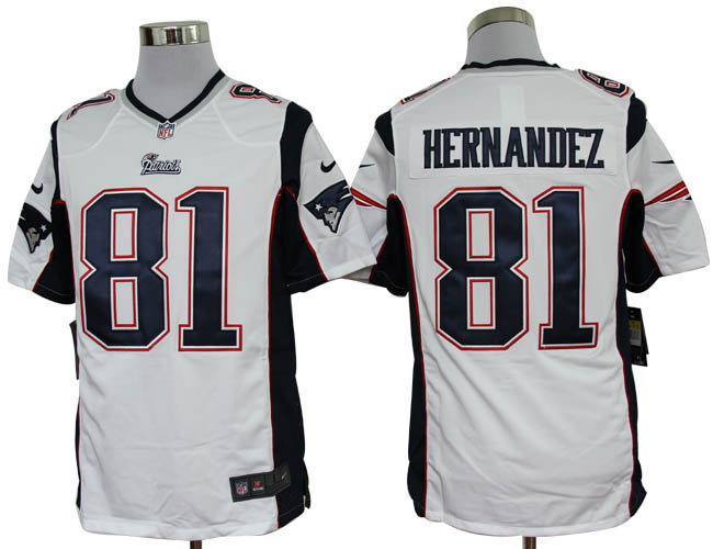 2012 NEW NFL New England Patriots #81 Aaron Hernandez White Jerseys (Game)