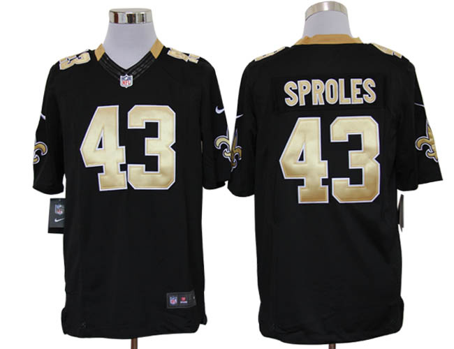2012 NEW NFL New Orleans Saints 43 Darren Sproles Black Jerseys (Limited)