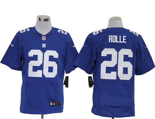 2012 NEW NFL New York Giants 26 Antrel Rolle Blue Jerseys (Elite)