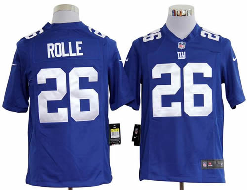 2012 NEW NFL New York Giants 26 Antrel Rolle Blue Jerseys (Game)