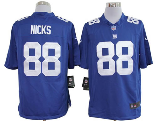 2012 NFL New York Giants 88 Hakeem Nicks Game Blue Jerseys