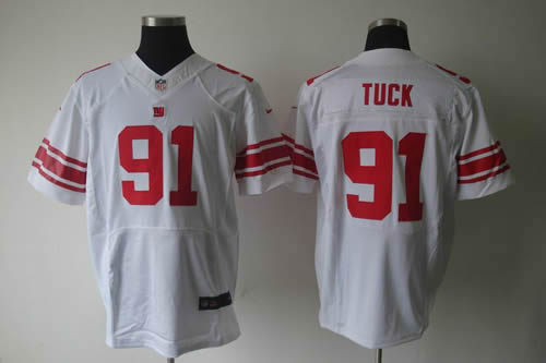 2012 NEW NFL New York Giants 91 Justin Tuck White Jerseys (Elite)