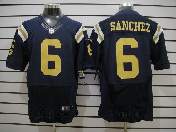 2012 NEW NFL New York Jets 6 Mark Sanchez Dk.Blue Jerseys(Elite)