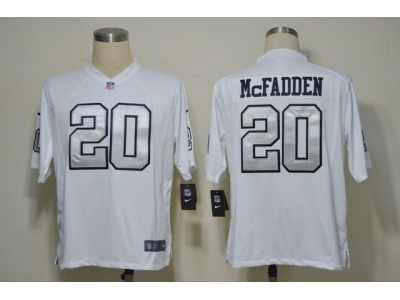 2012 NEW NFL Oakland Raiders 20 Darren McFadden White Jerseys(Game grey number)