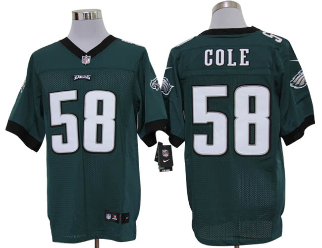 2012 NEW NFL Philadelphia Eagles 58 Trent Cole Green Jerseys (Elite)