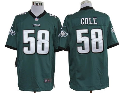 2012 NEW NFL Philadelphia Eagles 58 Trent Cole Green Jerseys (Game)