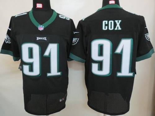2012 NEW NFL Philadelphia Eagles 91 Fletcher Cox Black Jerseys (Elite)