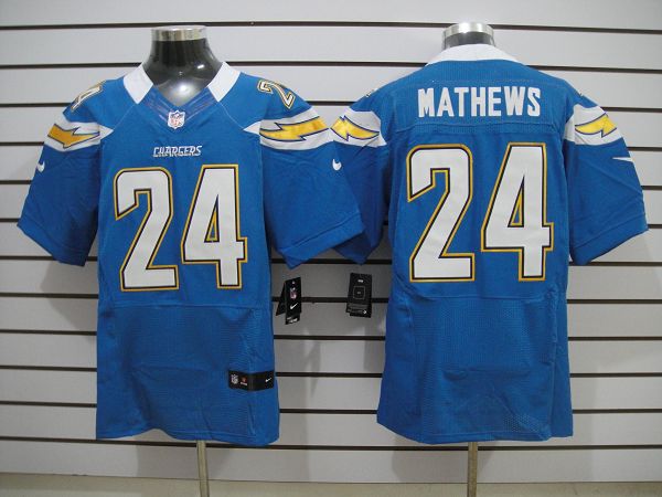 2012 NEW NFL San Diego Chargers 24 Ryan Mathews Light Blue Jerseys (Elite)