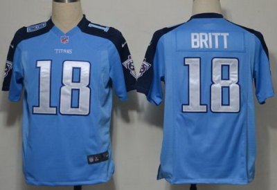 2012 NEW NFL Tennessee Titans 18# Britt Blue Jerseys (Game)