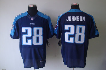 2012 NEW NFL Tennessee Titans 28 Chris Johnson Dark Blue Jerseys (Elite)