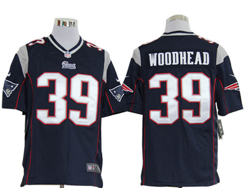 2012 NEW New England Patriots 39 Danny Woodhead Blue Jerseys (Game)